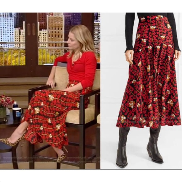NWOT Sonia Rykiel PARIS Red Tiered Maxi Skirt for Casual Occasions - Picture 1 of 12